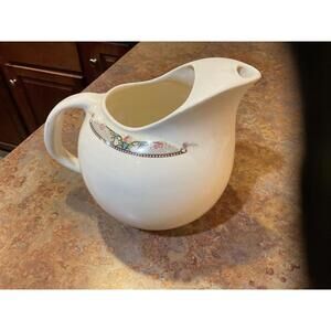 Vtg Universal Cambridge Oven Proof Pitcher Floral Pattern